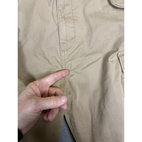 Y2K‎ Gap Men's 33x30 Cargo Pant Tan Brown Khaki Loose Straight Leg - Picture 3 of 10
